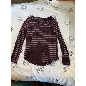 Eddie Bauer Striped Long Sleeved Henley